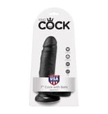 Pipedream Products King Cock 7″ Dildo with Balls (Black)