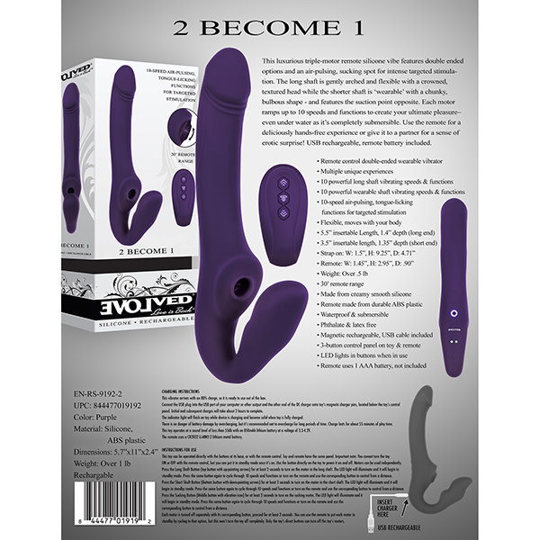 Evolved Toys 2 Become 1 Air Pulse Strapless Strap-On