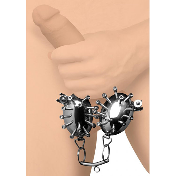 XR Brands Scrotum Egg Shells with Spikes
