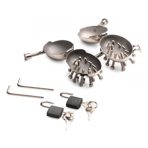 XR Brands Scrotum Egg Shells with Spikes