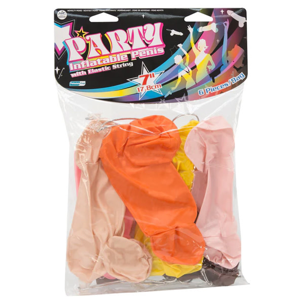 NMC Party Inflatable Penis with Elasticized String (6 pcs)