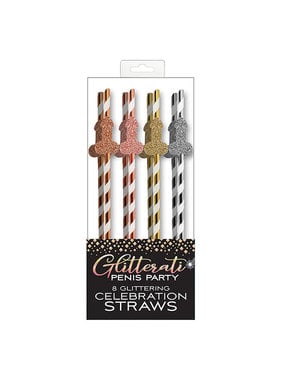 Little Genie Glitterati Penis Party Straws (Pack of 8)