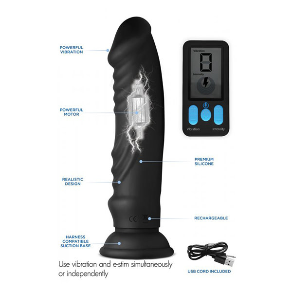 XR Brands E-Stim Pro Vibrating Dildo