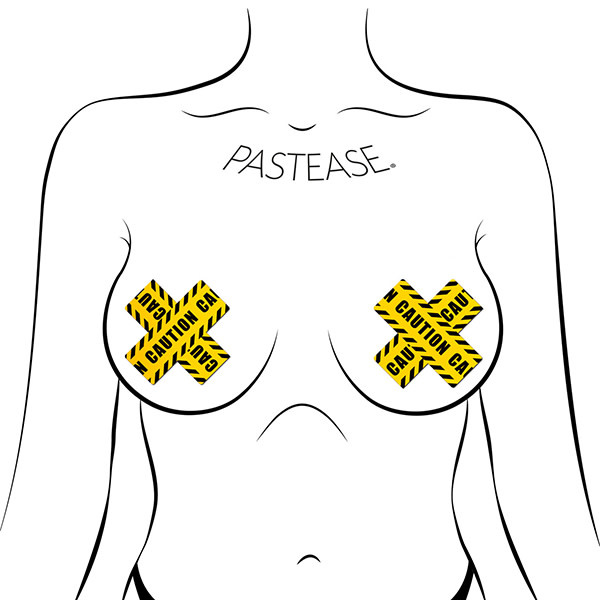 Pastease Brand Pastease Crossed Caution Tape Nipple Pasties