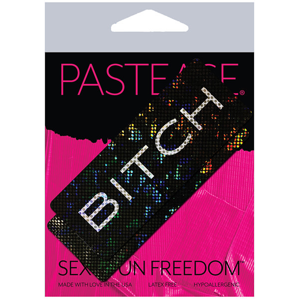 Pastease Brand Pastease Shattered Glass BITCH Bar Nipple Pasties