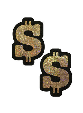 Pastease Brand Pastease Gold Glitter Dollar Sign Nipple Pasties