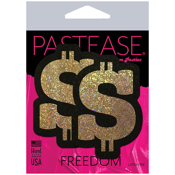 Pastease Brand Pastease Gold Glitter Dollar Sign Nipple Pasties