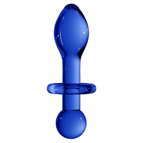 Shots America Toys Chrystalino Rocker Glass Butt Plug (Blue)