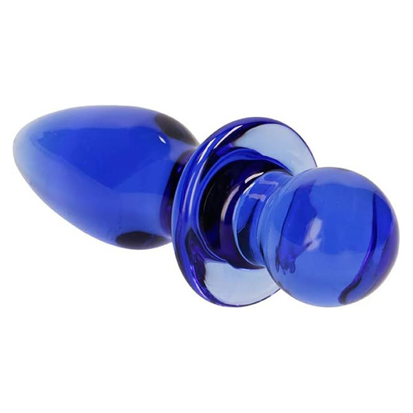 Shots America Toys Chrystalino Rocker Glass Butt Plug (Blue)