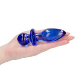 Shots America Toys Chrystalino Rocker Glass Butt Plug (Blue)