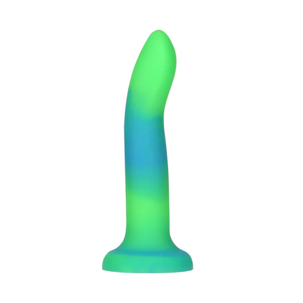 BMS Enterprises Rave by Addiction: 8" Glow in the Dark Dildo (Blue Green)