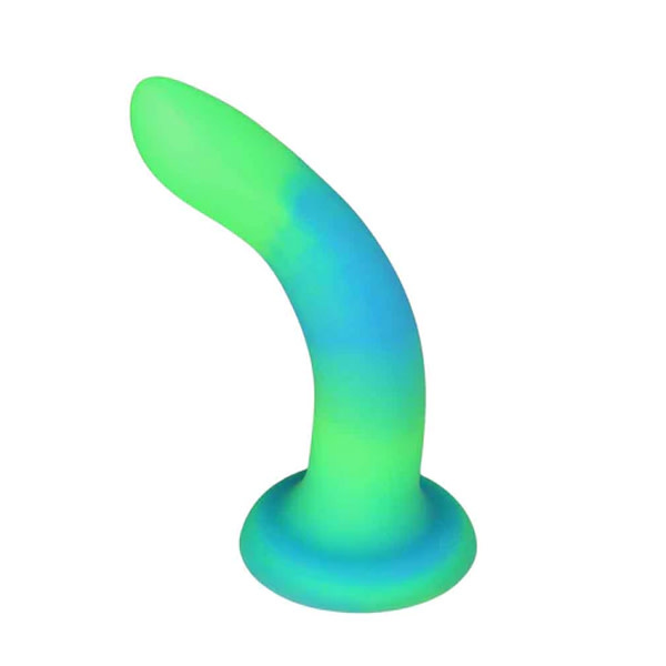 BMS Enterprises Rave by Addiction: 8" Glow in the Dark Dildo (Blue Green)