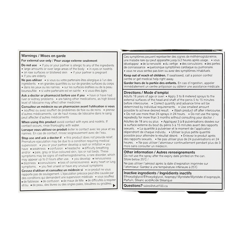 BMS Enterprises Stud 100 Delay Spray 0.4 oz (12 ml) (Lidocaine 9.6%)