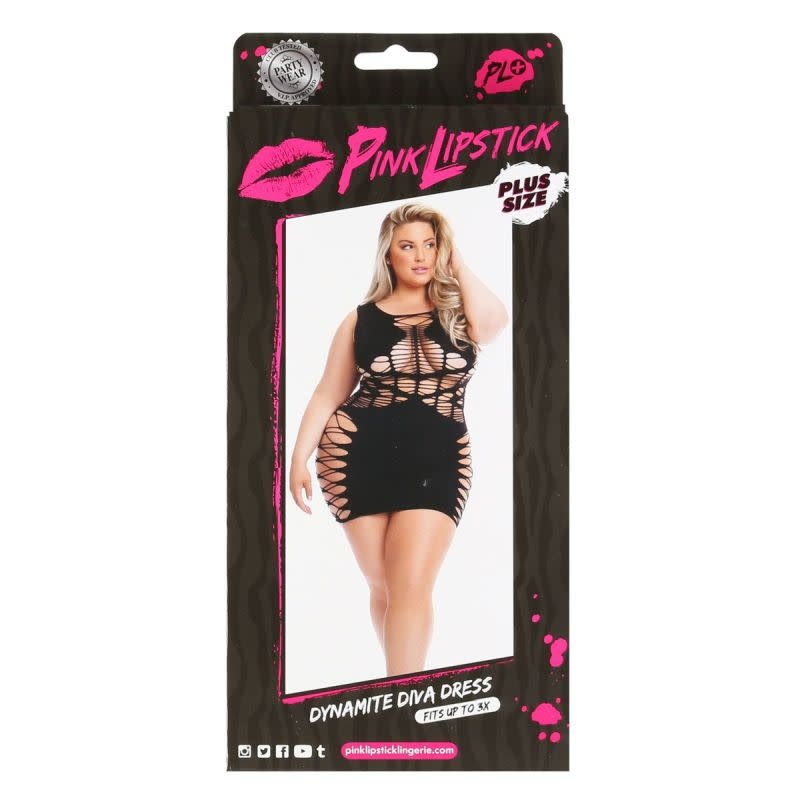 Pink Lipstick Dynamite Diva Dress (Black)