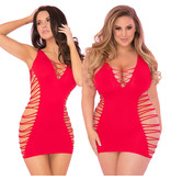 Pink Lipstick Rule Breaker Open Side Dress (Red)