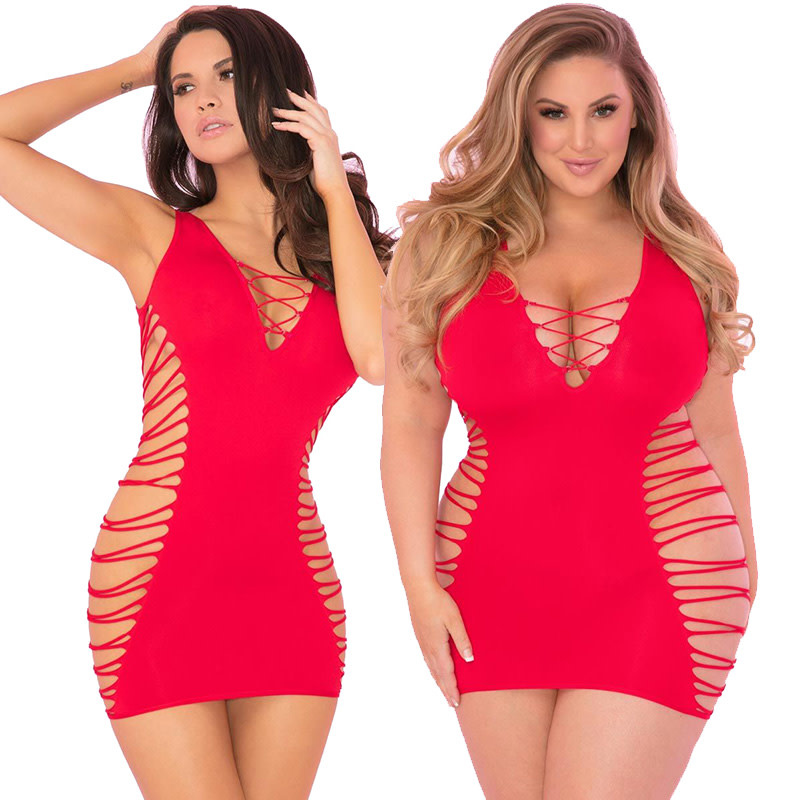 Pink Lipstick Rule Breaker Open Side Dress (Red)