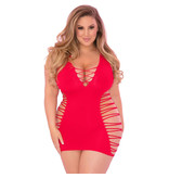 Pink Lipstick Rule Breaker Open Side Dress (Red)