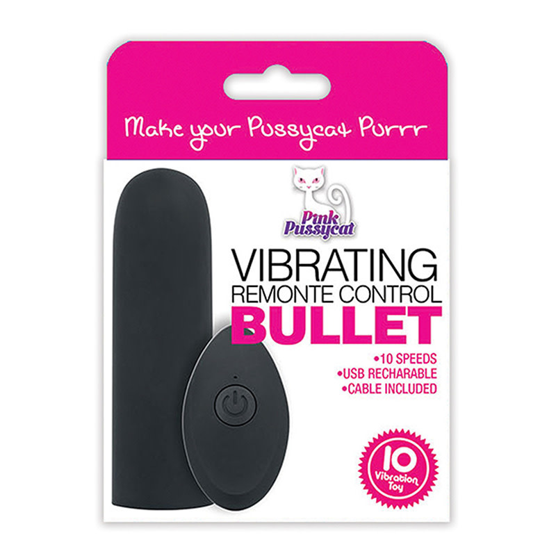Pink Pussycat Remote Control Bullet (Black)