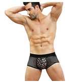 JSY Fishnet Boxer with Leopard Pouch (One Size)