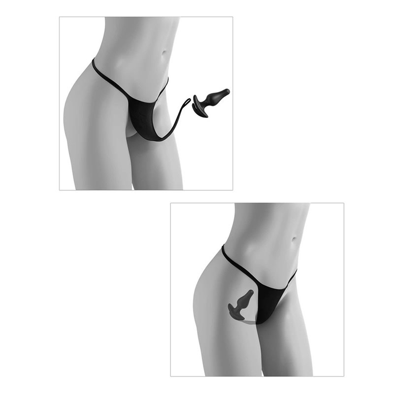 Pipedream Products Hookup Crotchless Pearl Panties with Plug