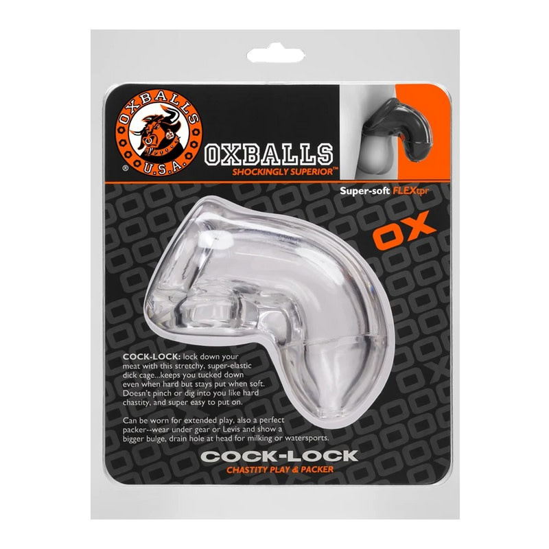 Oxballs U.S.A. Oxballs: COCK-LOCK Soft Chastity Cage (Clear)
