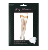 Leg Avenue Stay Up Sheer Thigh Highs with Silicone Top (White)