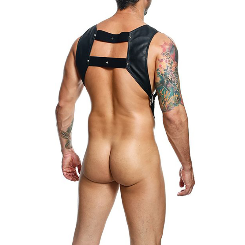 Dngeon Croptop Harness with Cock Ring Black (One Size)