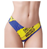 Memème Fashion Urban Geeks Caution Printed Thong