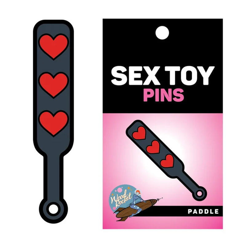 Wood Rocket Wood Rocket Enamel Pin: Heart Paddle