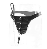 Premium Products Calvin Faux Leather Thong with Leash