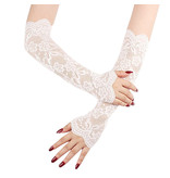 Premium Products Fingerless Lace Gloves (White)