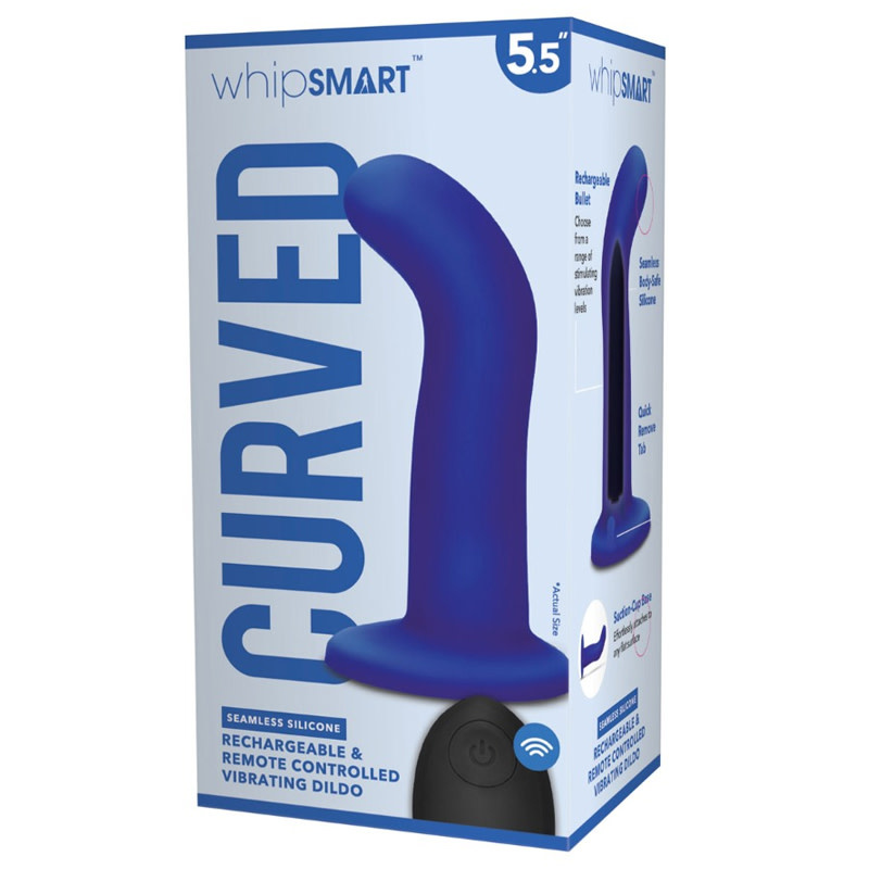 X-Gen Products WhipSmart Curved 5.5" Remote Vibrator (Navy Blue)