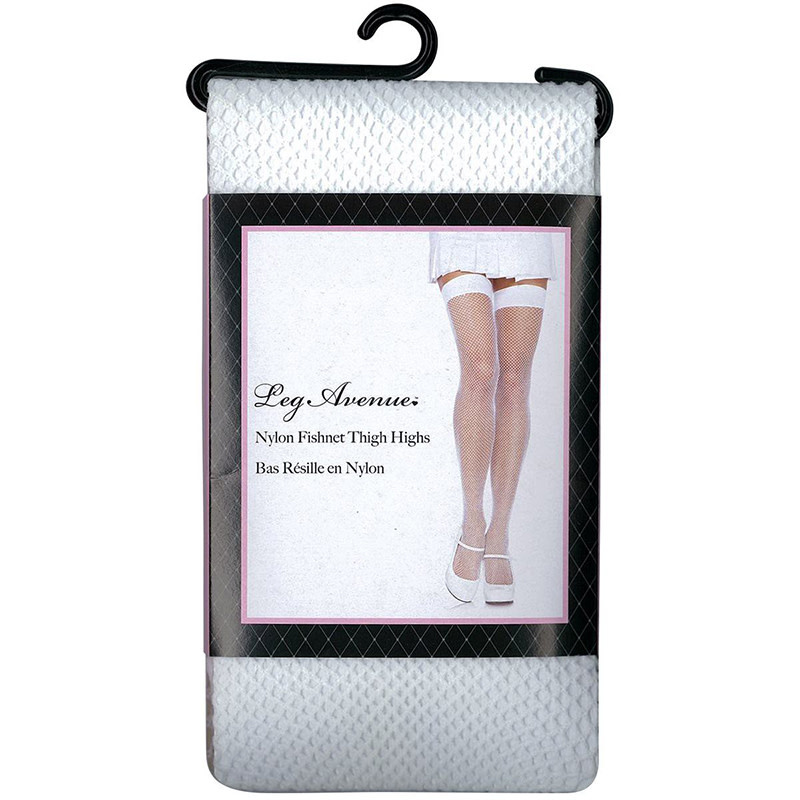 Leg Avenue Nylon Fishnet Stocking (White)