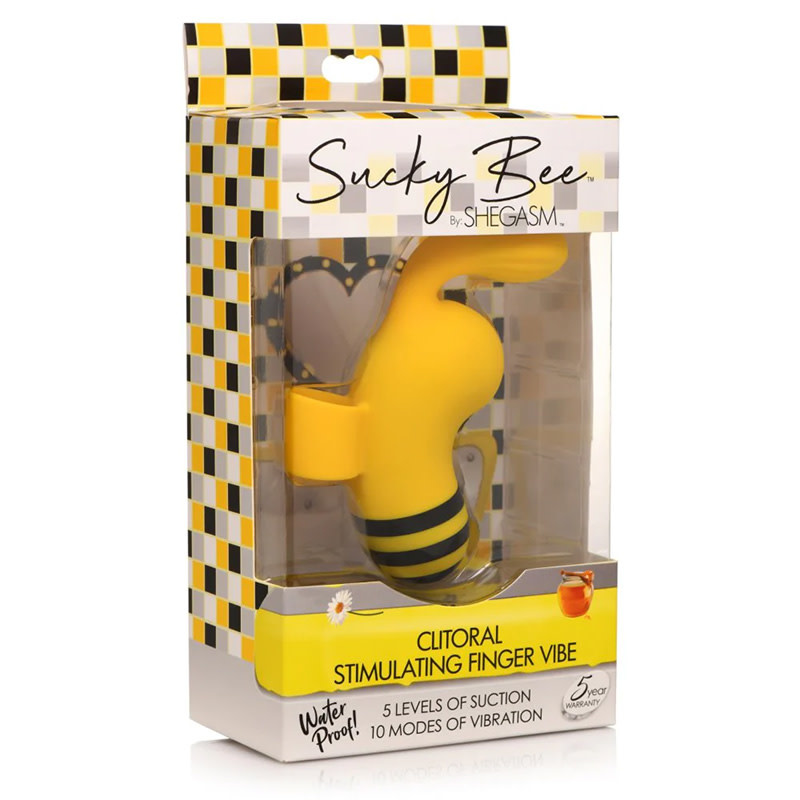 XR Brands Shegasm Sucky Bee Clitoral Stimulating Finger Vibe