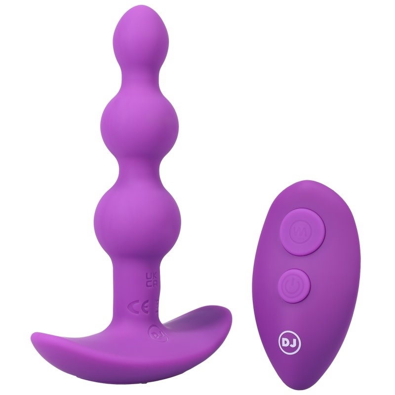 Doc Johnson Toys A-Play Beaded Vibe Silicone Anal Plug (Purple)