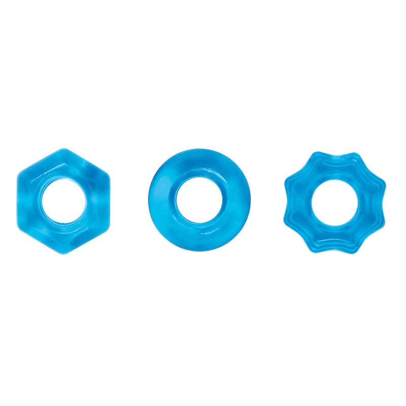 NS Novelties Renegade Chubbies Cock Ring Set (Blue)