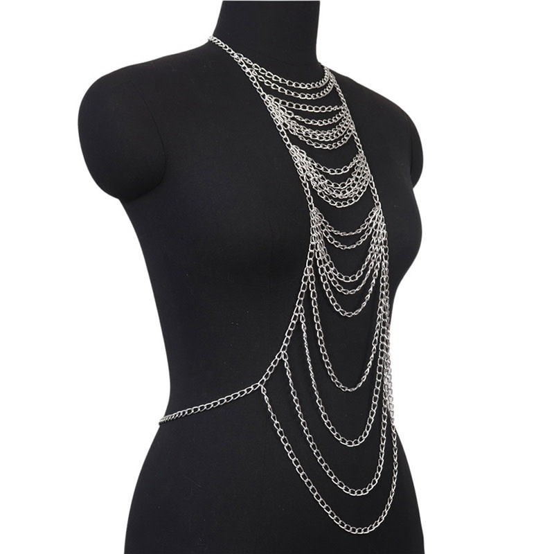 Premium Products Josie Chain Chest Harness (Silver)