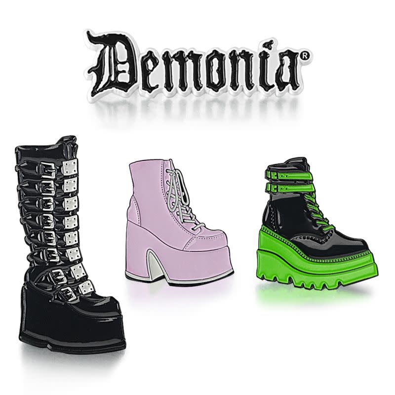 Pleaser USA Demonia Boots Soft Enamel Pin Multi Pack