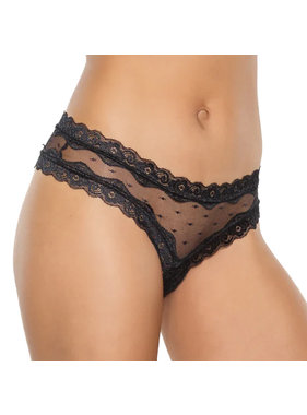 Coquette International Lingerie Dot Mesh Crotchless Panty