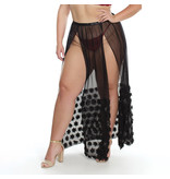 Coquette International Lingerie Black Transparent Skirt with Floral Details