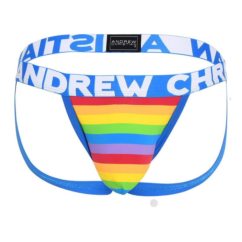 Andrew Christian Menswear Pride Stripe Jock w/ Almost Naked