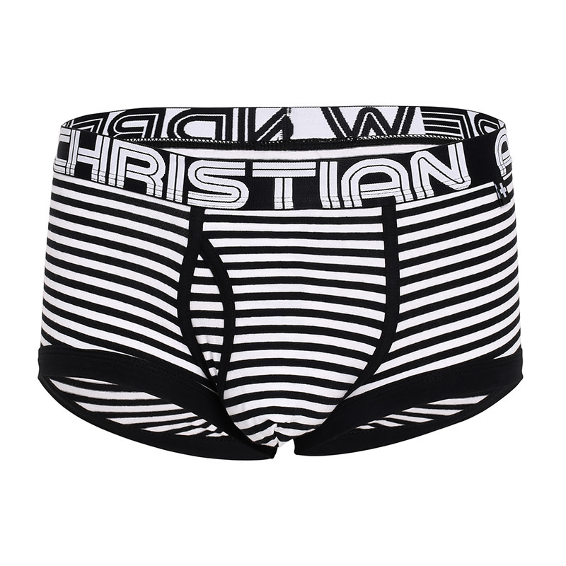 Andrew Christian Menswear Fly Stripe Boxer w/ Almost Naked (Black/White)