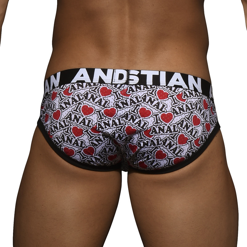 Andrew Christian Menswear I Love Anal Mesh Brief w/ Almost Naked