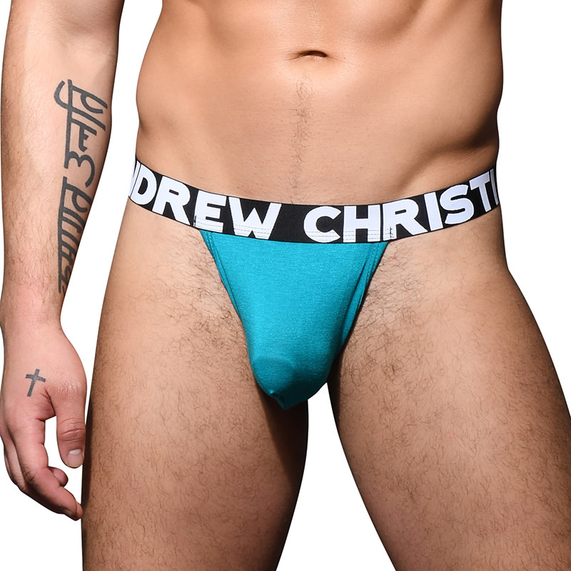 Andrew Christian Menswear Almost Naked Bamboo Y-Back Thong (Blue)
