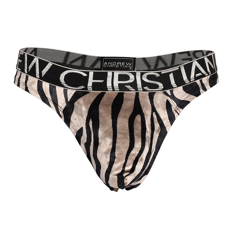 Andrew Christian Menswear Posh Zebra Thong w/ Almost Naked