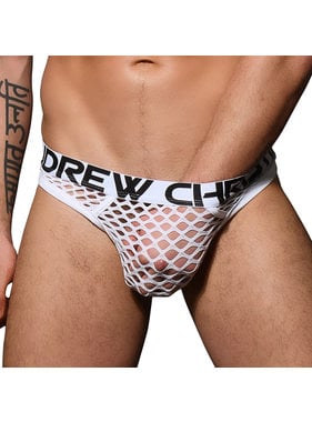 Andrew Christian Menswear White Mesh Thong w/ Almost Naked