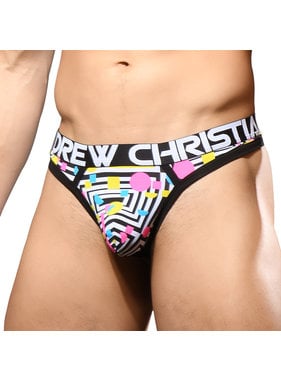Andrew Christian Menswear Geometric Thong w/ Almost Naked