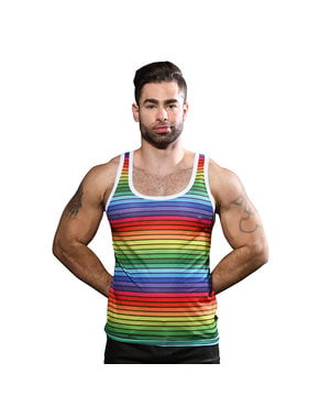 Andrew Christian Menswear Horizon Pride Stripe Mesh Tank