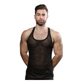 Andrew Christian Menswear Sheer Glitter Leopard Tank