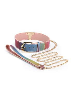 NS Novelties Spectra Bondage: Rainbow Collar & Leash